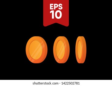 Coins Money Cash Golden Vector Illustration