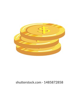 coins money dollars isolated icons