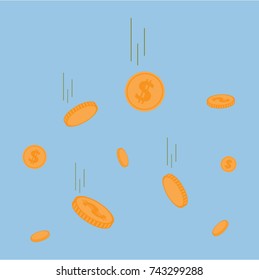 Coins money falling