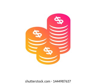 Coins money icon. Banking currency sign. Cash symbol. Classic flat style. Gradient coins icon. Vector