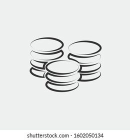 coins money icon vector for web and graphic design