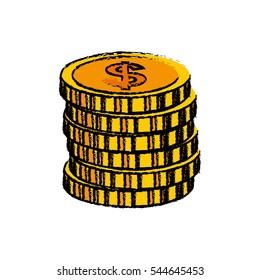 Coins money isolated icon vector illustration graphic design