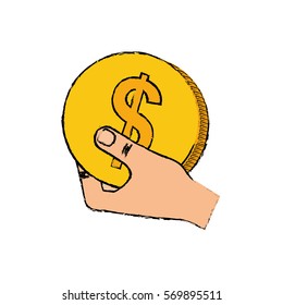 Coins money isolated icon vector illustration graphic design