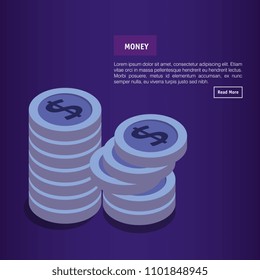 coins money isometric icon