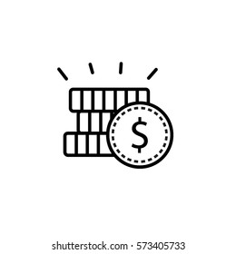 Coins, Money Line Icon