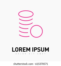 coins money line vector icon