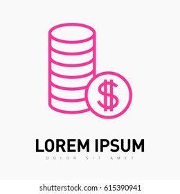 coins money line vector icon