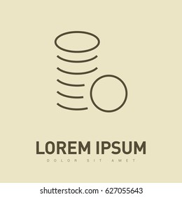 coins money line vector icon