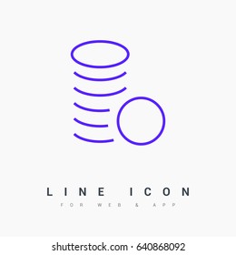 coins money line vector icon