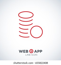 coins money line vector icon