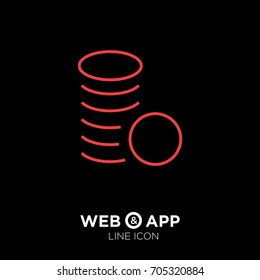 coins money line vector icon