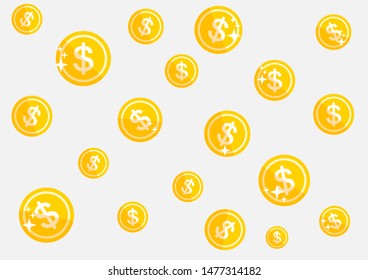 Coins money vector illustration. on white background.