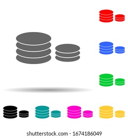 coins multi color style icon. Simple thin line, outline vector of web icons for ui and ux, website or mobile application