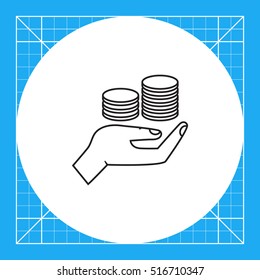 Coins on palm