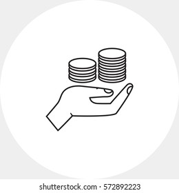Coins on palm