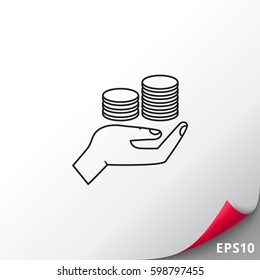 Coins on palm