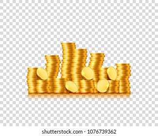 A lot of coins on a transparent background. Vector illustration - Powered by Shutterstock - Get 15% off with code: PIKWIZARD15