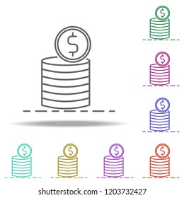 coins outline icon. Elements of Banking & Finance in multi color style icons. Simple icon for websites, web design, mobile app, info graphics