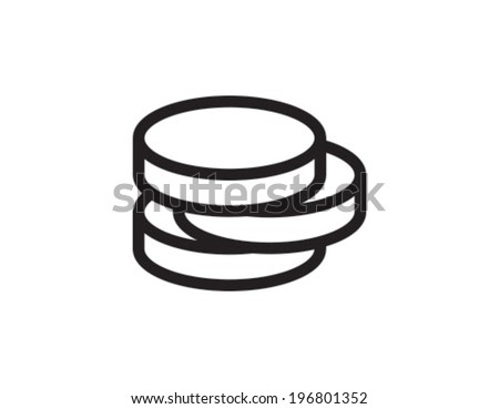 Coins Outline Icon Symbol