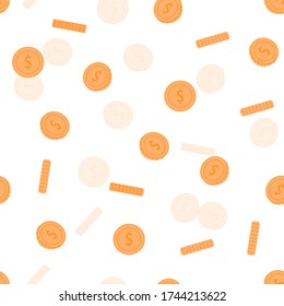 Coins pattern background vector illustration cartoon flat design