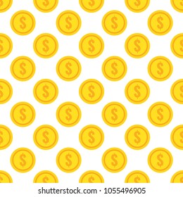 Coins pattern. Vector illustration.