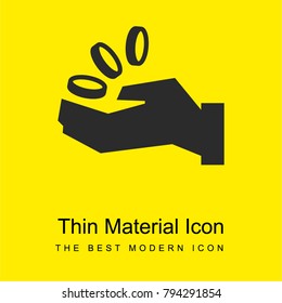 Coins payment bright yellow material minimal icon or logo design
