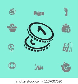 Coins, payment of various services vector icon