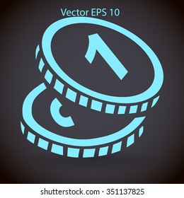 Coins, payment of various services vector icon