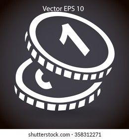 Coins, payment of various services vector icon