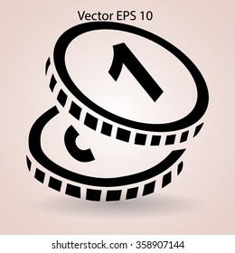 Coins, payment of various services vector icon