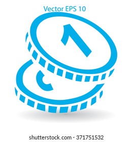 Coins, payment of various services vector icon