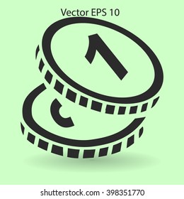 Coins, payment of various services vector icon