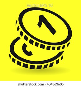 Coins, payment of various services vector icon