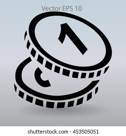 Coins, payment of various services vector icon