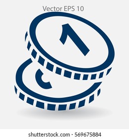 Coins, payment of various services vector icon