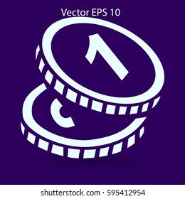 Coins, payment of various services vector icon
