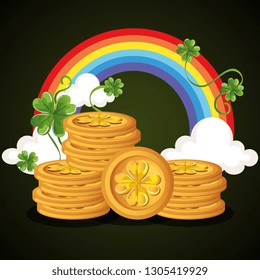 coins pile saint patrick celebration