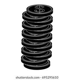 Coins piled up