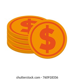 Coins piled up
