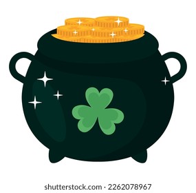 coins pot design over white
