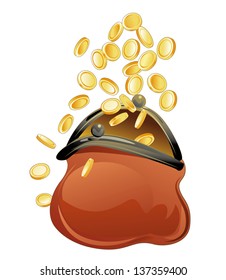 Coins and purse