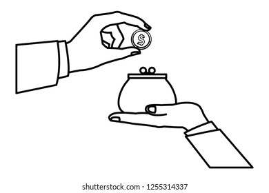 coins purse with arm