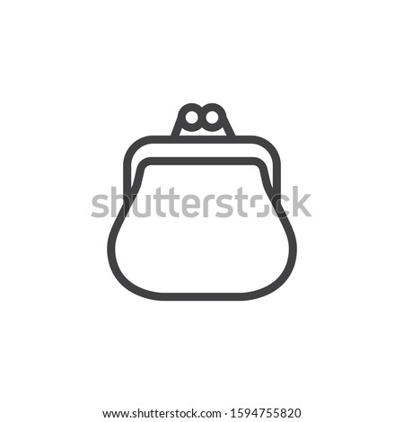 Coins purse icon on white background