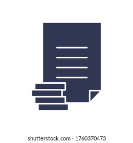 coins and receipt paper flat style icon of money financial banking commerce and market theme Vector illustration