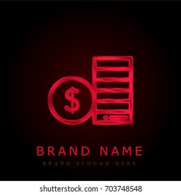 Coins red chromium metallic logo