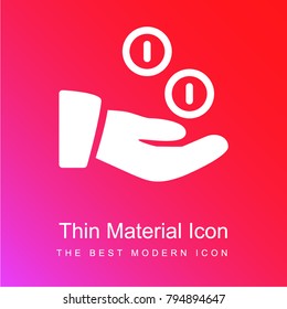 Coins red and pink gradient material white icon minimal design