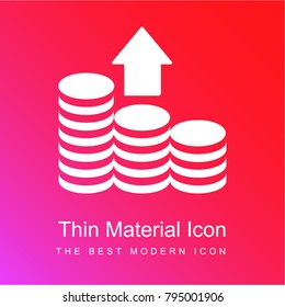 Coins red and pink gradient material white icon minimal design