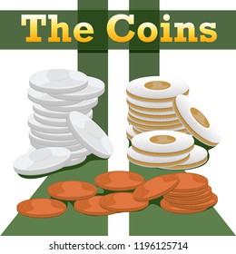 the coins rich gold cash finance element economy currency money vector illustration eps10
