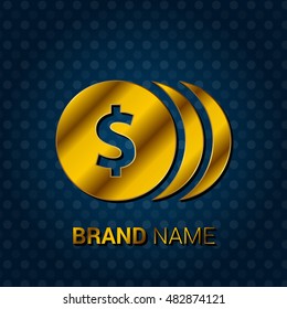 Coins Royal Golden & Blue Metallic Premium Corporate Logo / Icon