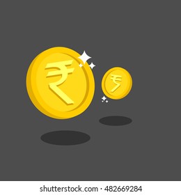 Coins of Rupee. Vector illustration eps.10
